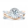  Platinum And 18K Gold Platinum And 18K Gold Two-tone Halo Criss-cross Engagement Ring - Top View -  102678 - Thumbnail