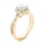 14k Yellow Gold And 18K Gold Two-tone Halo Criss-cross Engagement Ring