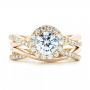 14k Yellow Gold And 14K Gold 14k Yellow Gold And 14K Gold Two-tone Halo Criss-cross Engagement Ring - Top View -  102678 - Thumbnail