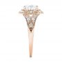 18k Rose Gold And Platinum 18k Rose Gold And Platinum Two-tone Halo Diamond Engagement Ring - Side View -  103045 - Thumbnail