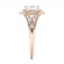 18k Rose Gold And 14K Gold 18k Rose Gold And 14K Gold Two-tone Halo Diamond Engagement Ring - Side View -  103045 - Thumbnail