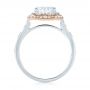 18k White Gold And 14K Gold 18k White Gold And 14K Gold Two-tone Halo Diamond Engagement Ring - Front View -  103045 - Thumbnail