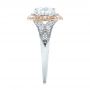 18k White Gold And 18K Gold Two-tone Halo Diamond Engagement Ring - Side View -  103045 - Thumbnail