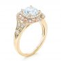 18k Yellow Gold And Platinum 18k Yellow Gold And Platinum Two-tone Halo Diamond Engagement Ring - Three-Quarter View -  103045 - Thumbnail