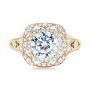 18k Yellow Gold And 18K Gold 18k Yellow Gold And 18K Gold Two-tone Halo Diamond Engagement Ring - Top View -  103045 - Thumbnail