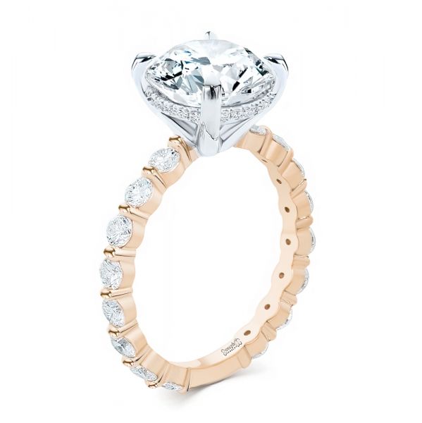 Two-tone Hidden Halo Engagement Ring - Image