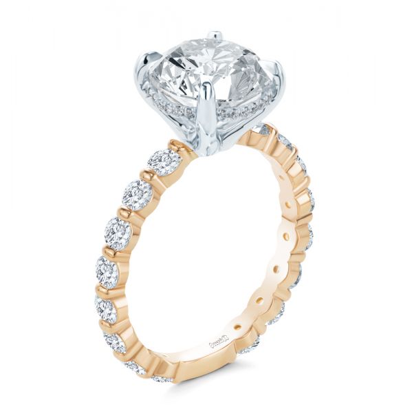 Two-tone Hidden Halo Engagement Ring - Image