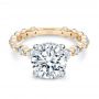 14k Rose Gold 14k Rose Gold Two-tone Hidden Halo Engagement Ring - Flat View -  107583 - Thumbnail