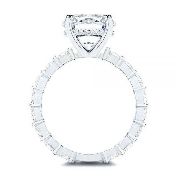 18k White Gold 18k White Gold Two-tone Hidden Halo Engagement Ring - Front View -  107583 - Thumbnail