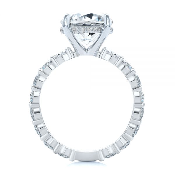Platinum Platinum Two-tone Hidden Halo Engagement Ring - Front View - 107583