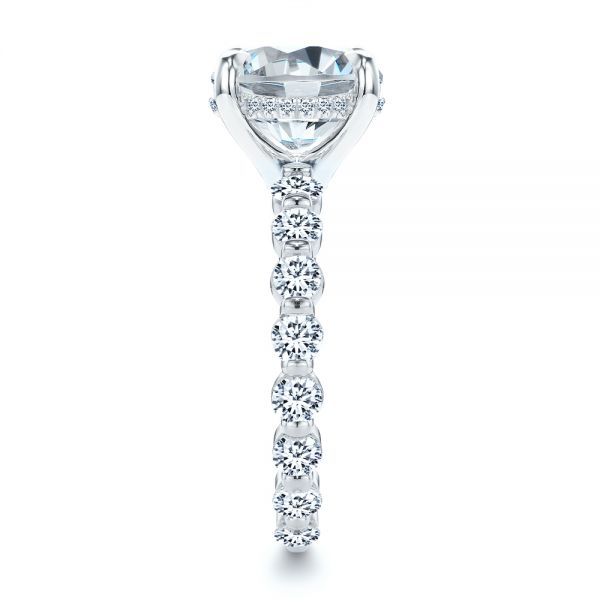 Platinum Platinum Two-tone Hidden Halo Engagement Ring - Side View - 107583