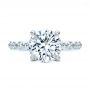 14k White Gold 14k White Gold Two-tone Hidden Halo Engagement Ring - Top View -  107583 - Thumbnail