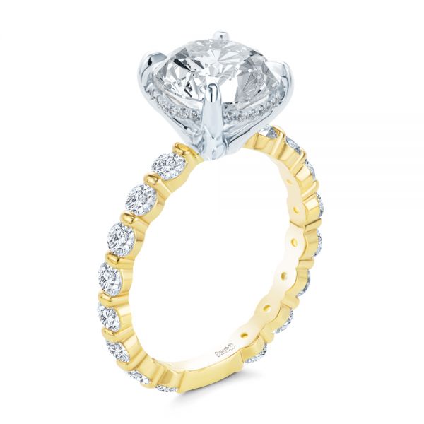 Two-tone Hidden Halo Engagement Ring - reference design