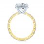 14k Yellow Gold Two-tone Hidden Halo Engagement Ring - Front View -  107583 - Thumbnail