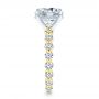14k Yellow Gold Two-tone Hidden Halo Engagement Ring - Side View -  107583 - Thumbnail