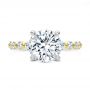 14k Yellow Gold Two-tone Hidden Halo Engagement Ring - Top View -  107583 - Thumbnail