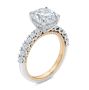 18k Rose Gold 18k Rose Gold Two-tone Scalloped Engagement Ring - Three-Quarter View -  107904 - Thumbnail