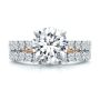 18k Rose Gold 18k Rose Gold Two-tone Scalloped Engagement Ring - Top View -  107904 - Thumbnail