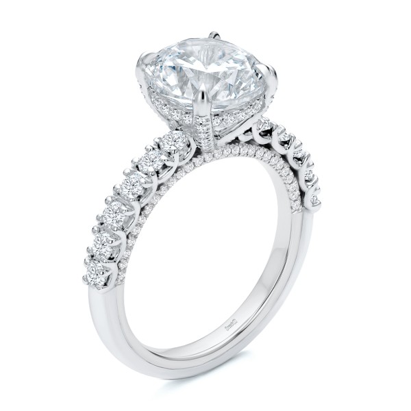 Two-tone Scalloped Engagement Ring - Image