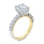 14k Yellow Gold Two-tone Scalloped Engagement Ring - Three-Quarter View -  107904 - Thumbnail