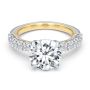 14k Yellow Gold Two-tone Scalloped Engagement Ring - Flat View -  107904 - Thumbnail