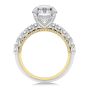 14k Yellow Gold Two-tone Scalloped Engagement Ring - Front View -  107904 - Thumbnail