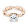 14k Rose Gold And 14K Gold 14k Rose Gold And 14K Gold Two-tone Solitaire Engagement Ring - Flat View -  104019 - Thumbnail