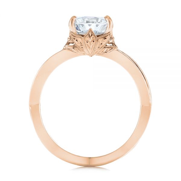 18k Rose Gold And 18K Gold 18k Rose Gold And 18K Gold Two-tone Solitaire Engagement Ring - Front View - 104019