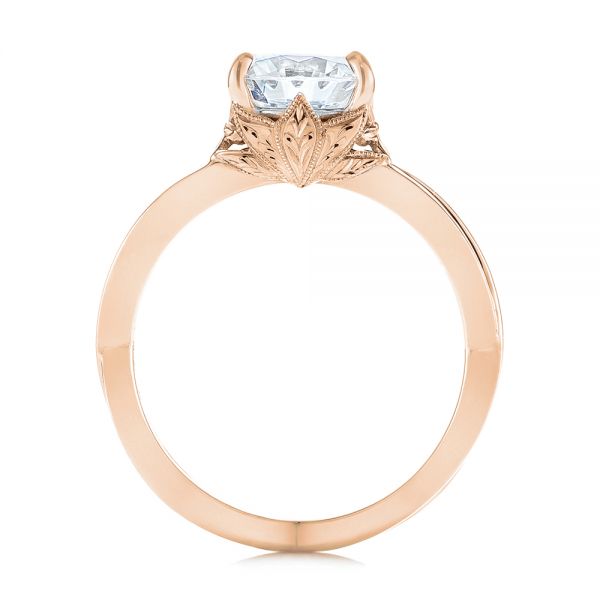 14k Rose Gold And Platinum 14k Rose Gold And Platinum Two-tone Solitaire Engagement Ring - Front View -  104019