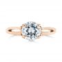 18k Rose Gold And Platinum 18k Rose Gold And Platinum Two-tone Solitaire Engagement Ring - Top View -  104019 - Thumbnail