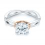 14k White Gold And Platinum 14k White Gold And Platinum Two-tone Solitaire Engagement Ring - Flat View -  104019 - Thumbnail