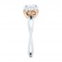 18k White Gold And 18K Gold Two-tone Solitaire Engagement Ring - Side View -  104019 - Thumbnail