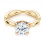 14k Yellow Gold And 14K Gold 14k Yellow Gold And 14K Gold Two-tone Solitaire Engagement Ring - Flat View -  104019 - Thumbnail