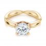 14k Yellow Gold And 18K Gold 14k Yellow Gold And 18K Gold Two-tone Solitaire Engagement Ring - Flat View -  104019 - Thumbnail