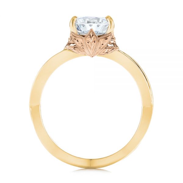 14k Yellow Gold And 18K Gold 14k Yellow Gold And 18K Gold Two-tone Solitaire Engagement Ring - Front View - 104019