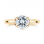 18k Yellow Gold And Platinum 18k Yellow Gold And Platinum Two-tone Solitaire Engagement Ring - Top View -  104019 - Thumbnail