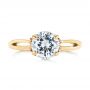 14k Yellow Gold And 18K Gold 14k Yellow Gold And 18K Gold Two-tone Solitaire Engagement Ring - Top View -  104019 - Thumbnail