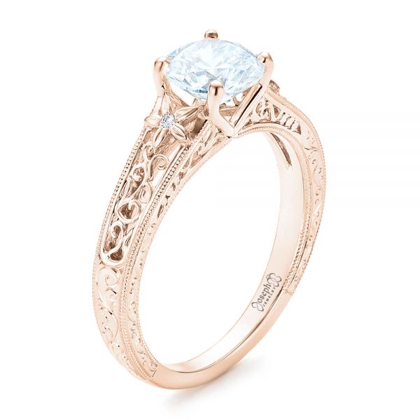 14k Rose Gold Vine Filigree Diamond Engagement Ring 102564