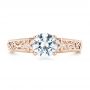 18k Rose Gold 18k Rose Gold Vine Filigree Diamond Engagement Ring - Top View -  102564 - Thumbnail