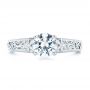 14k White Gold Vine Filigree Diamond Engagement Ring - Top View -  102564 - Thumbnail