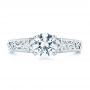 14k White Gold Vine Filigree Diamond Engagement Ring - Top View -  102564 - Thumbnail