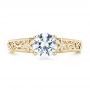 14k Yellow Gold 14k Yellow Gold Vine Filigree Diamond Engagement Ring - Top View -  102564 - Thumbnail