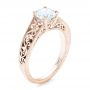 18k Rose Gold Vine Filigree Solitaire Diamond Engagement Ring