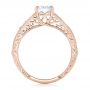 18k Rose Gold 18k Rose Gold Vine Filigree Solitaire Diamond Engagement Ring - Front View -  102565 - Thumbnail