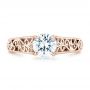 14k Rose Gold 14k Rose Gold Vine Filigree Solitaire Diamond Engagement Ring - Top View -  102565 - Thumbnail