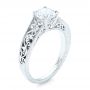 14k White Gold Vine Filigree Solitaire Diamond Engagement Ring - Three-Quarter View -  102565 - Thumbnail