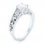 18k White Gold Vine Filigree Solitaire Diamond Engagement Ring