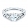 18k White Gold 18k White Gold Vine Filigree Solitaire Diamond Engagement Ring - Flat View -  102565 - Thumbnail