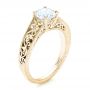 18k Yellow Gold Vine Filigree Solitaire Diamond Engagement Ring