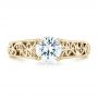 18k Yellow Gold 18k Yellow Gold Vine Filigree Solitaire Diamond Engagement Ring - Top View -  102565 - Thumbnail